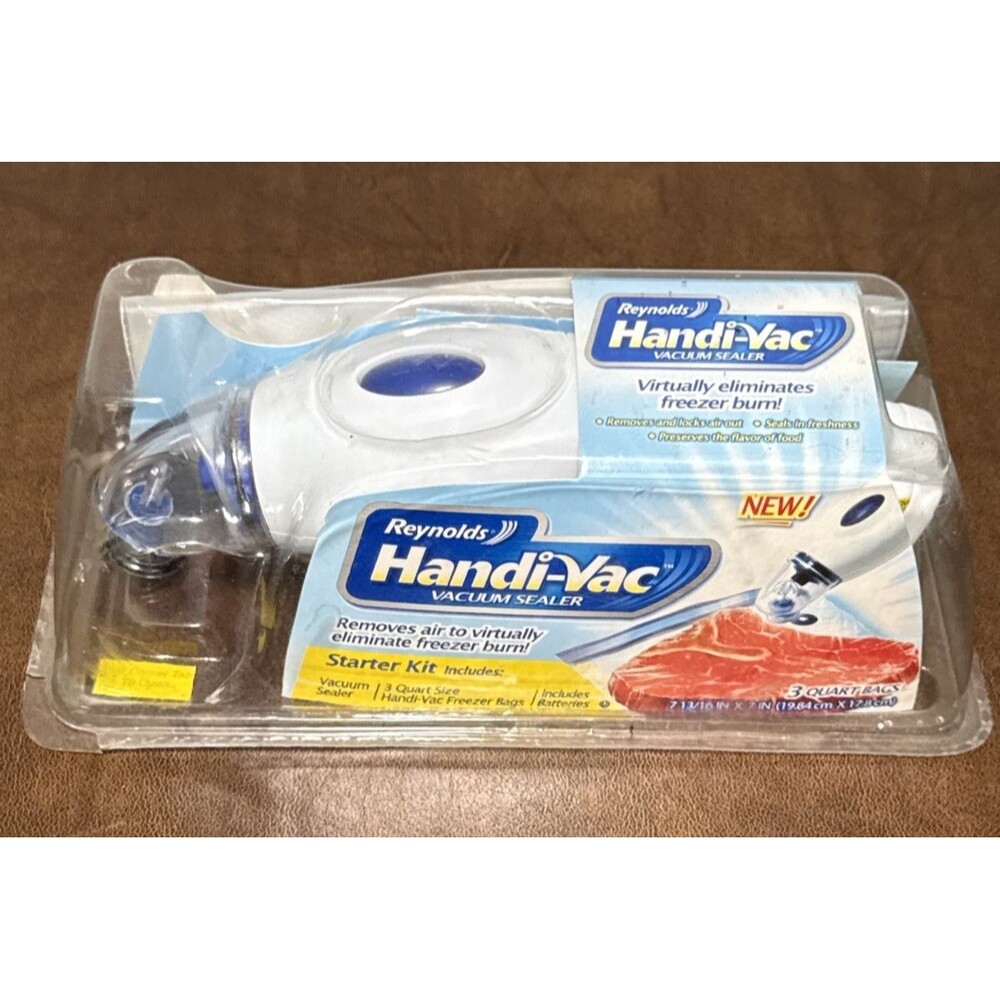 NEW Sealed Reynolds Handi-Vac Handheld Food Vacuum Sealer Starter Kit
